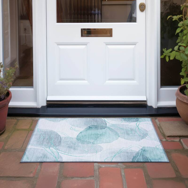 Fara Modern Art-Inspired Weather Resistant Sleek Contemporary Outdoor Rug