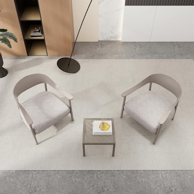 Soft Cushioned Lounge Set - 2 Chairs + 1 Table