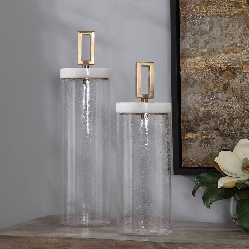 Uttermost Hayworth Seeded Glass Containers (Set of 3)