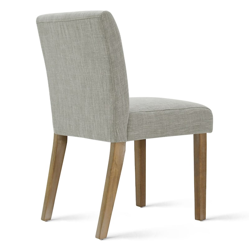 Parsons Dining Chairs with Linen Upholstery and Solid Wood Legs