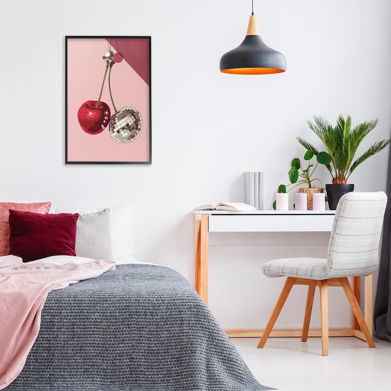 Stupell Dazzling Disco Cherries Framed Giclee Art Design By LSR Design Studio