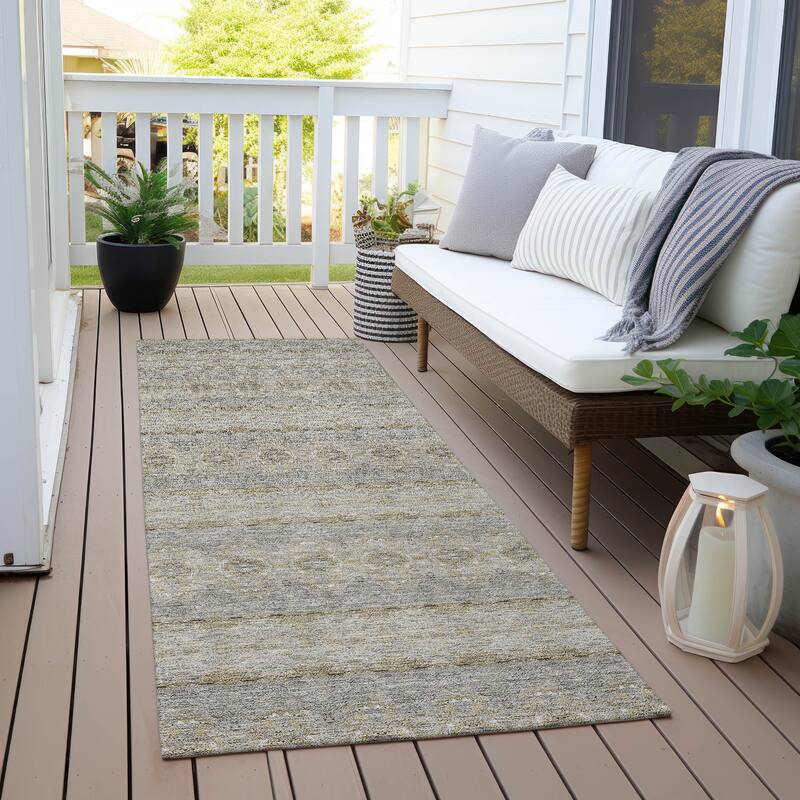 Machine Washable Indoor/ Outdoor Chantille Ombre Stripes Rug