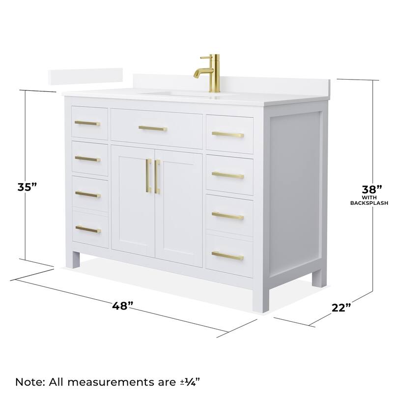 Wyndham Collection WCG2424-48S-QTZ-UNSMXX Beckett 48" Free Standing