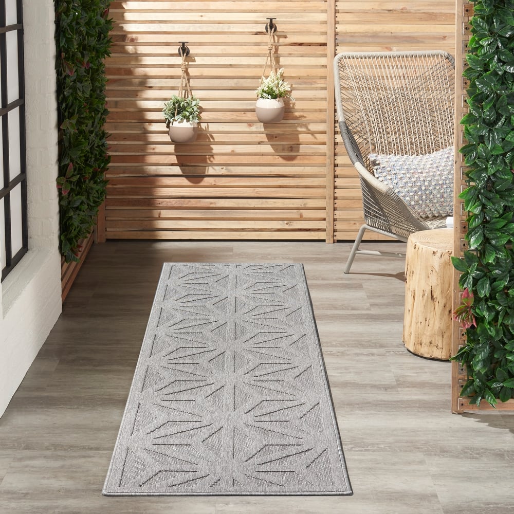 Nourison Palamos Transitional Geometric Indoor Outdoor Area Rug