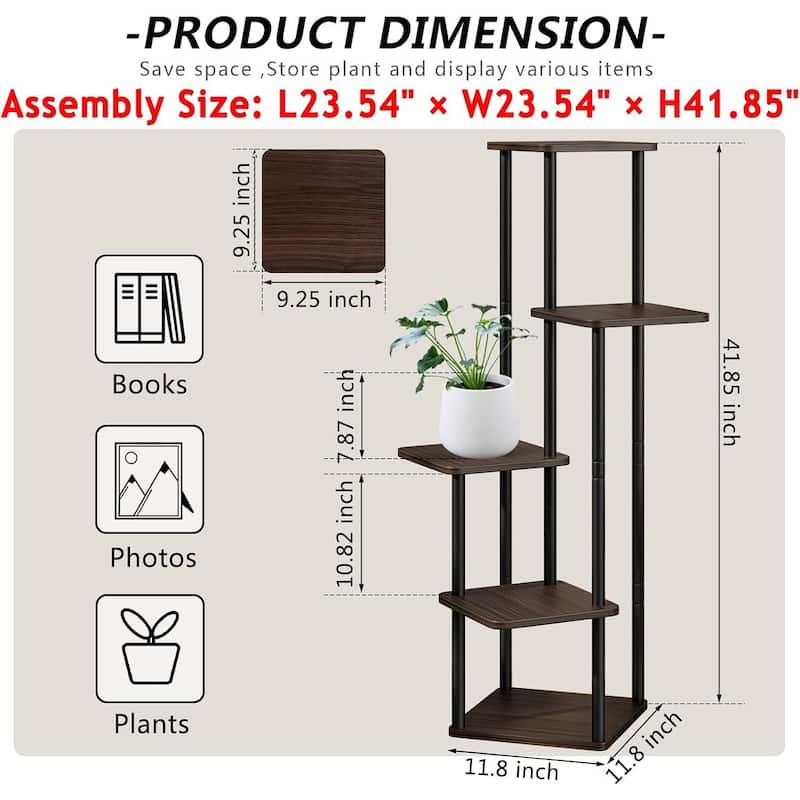 Plant Stand 5 Tier Indoor Metal Flower Shelf,5 Tier