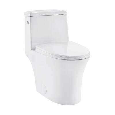 Poitiers One-Piece Elongated Toilet Dual-Flush 1.1/1.6 Gpf, Touchless - 27.2" x 14.95" 28.95"