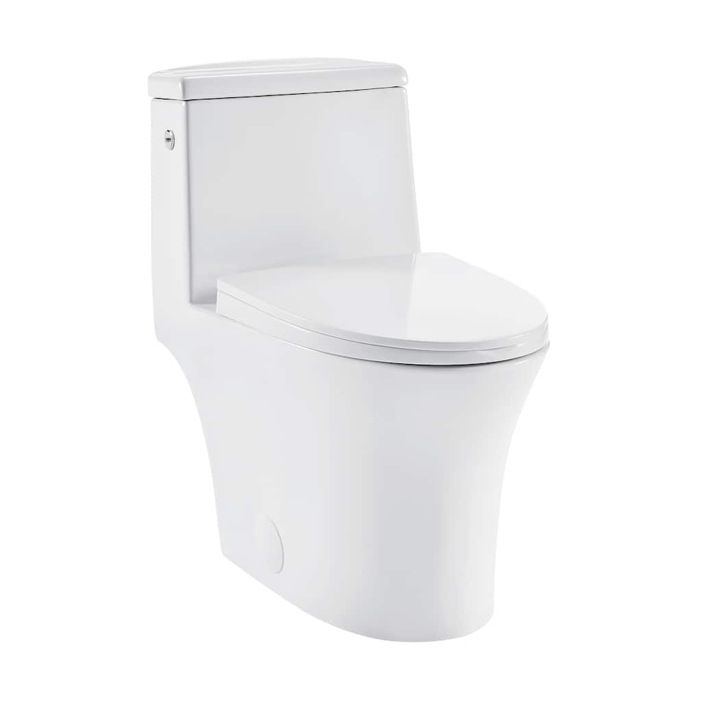 Poitiers One-Piece Elongated Toilet Dual-Flush 1.1/1.6 Gpf, Touchless - 27.2" x 14.95" 28.95"