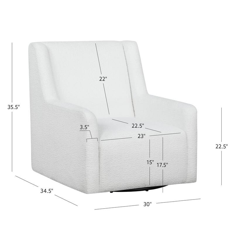 Dolly White Sherpa or Brown Velvet Swivel Rocker Accent Chair