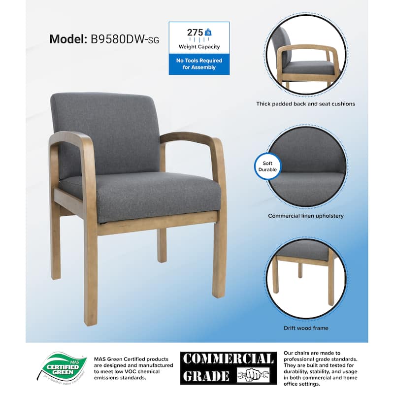 Boss Office Products Slate Grey NTR Guest Chair