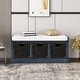 preview thumbnail 11 of 36, Merax Entryway Storage Bench with 3 Removable Baskets and Cushion