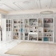 preview thumbnail 61 of 82, White Buffet Sideboard & Curio Bookcase Cabinet with Glass Doors