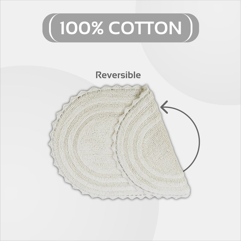 Better Trends Bath Rugs Set 100% Cotton Soft & Water Absorbent Tufted Bathroom Rug for Shower, Sink Bath Mats Lilly Crochet