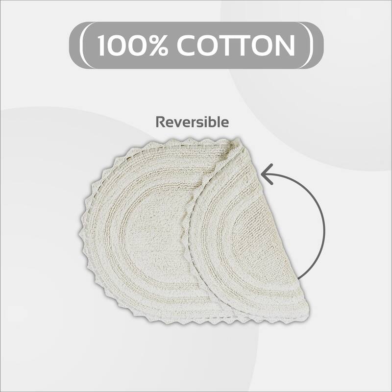 Better Trends Bath Rugs 100% Cotton Soft & Water Absorbent Reversible Tufted Bathroom Rug for Shower, Sink Mats Lilly Crochet