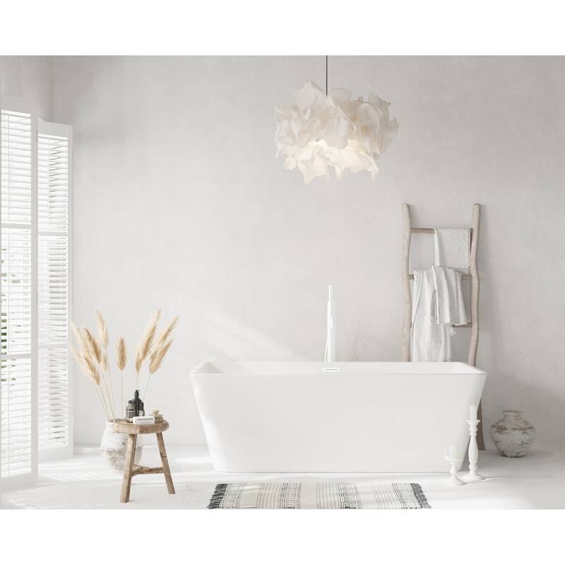 Thaddeus Bathtub in Glossy White - Glossy White with Polished White Trim - 67"
