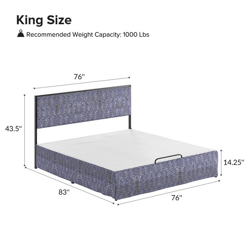 Oliver Modern Washable Slipcover Bed Upholstered Metal by HULALA HOME