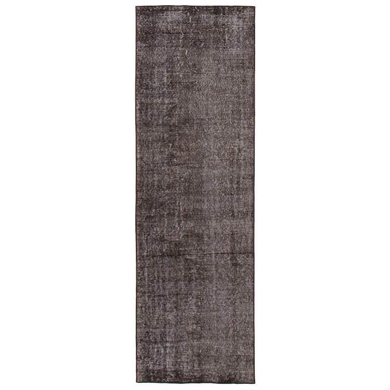 ECARPETGALLERY Hand-knotted Color Transition Black Wool Rug - 2'11 x 9'5 - Black - 2'11 x 9'5