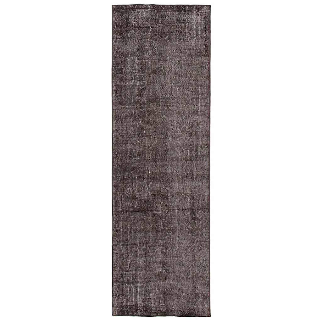 ECARPETGALLERY Hand-knotted Color Transition Black Wool Rug - 2'11 x 9'5