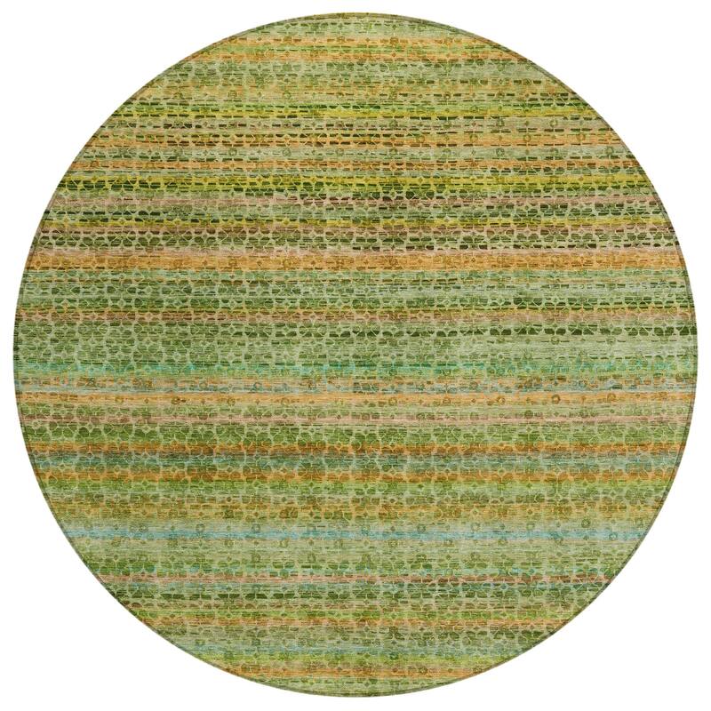 Machine Washable Indoor/Outdoor Transitional Striped Chantille Rug