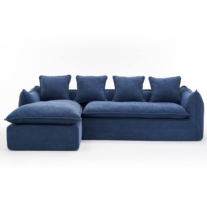 L-Shaped Modular Sofa with Deep Seats and Plush Pillows for Ultimate Comfort