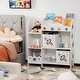 preview thumbnail 2 of 8, Costway Kids Toy and Book Organizer Children Wooden Storage Cabinet w/ - See Details
