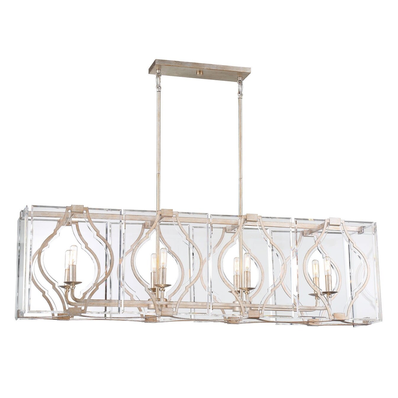 Metropolitan N7766  Brenton Cove 8 Light 50" Wide Taper Candle Linear Chandelier - Chandeliers For Bedrooms by Overstock.com