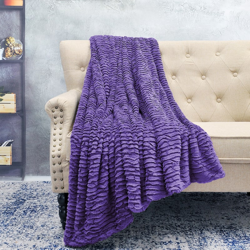 Oversized Air Brushed FauxFur Throw