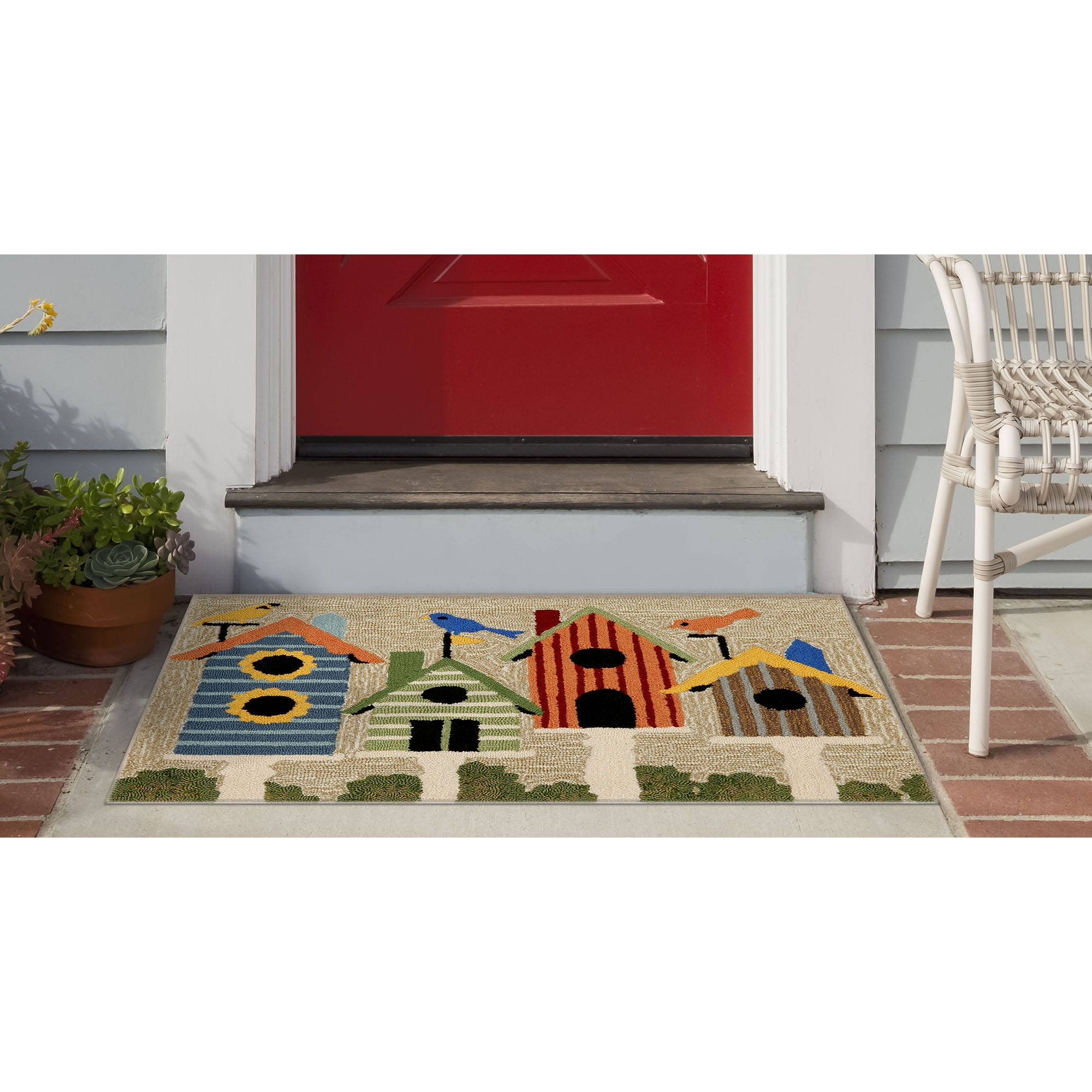 Liora Manne Frontporch Birdhouses Indoor/Outdoor Rug 2 x 5 ft Liora Manne Frontporch Birdhouses Indoor/Outdoor Rug 2 x 5 ft