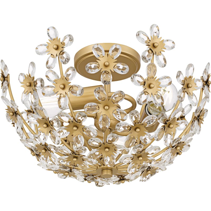 Rosemary 3-Light Soft Gold Semi-Flush Mount