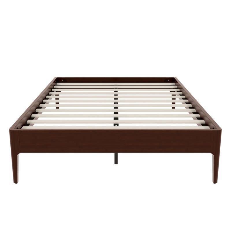 Solid Bamboo Platform Bed with Metal Support & Ample Underbed Storage by Harper&Bright Designs