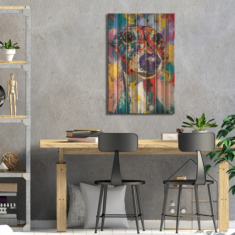 Italian Greyhound III Print On Wood by Tadaomi Kawasaki - Multi-Color
