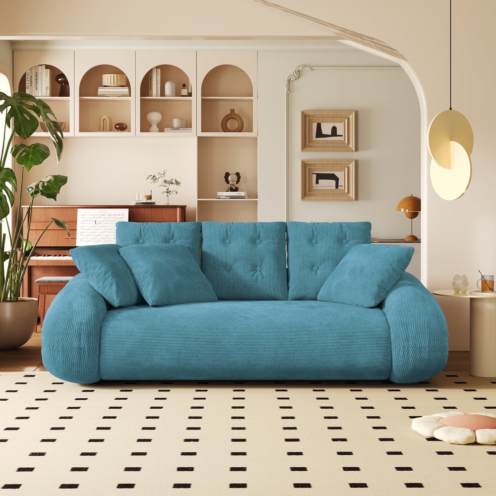 Foldable Corduroy Sleeper Sofa Bed