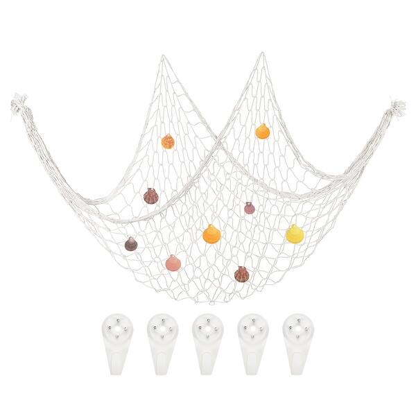 decorative fishing net white Ivie Nautical Party Accessory Wall Decor 59" x 79" Fish Netting with Shell Bobber : Home & Kitchen this fishing net decor offers a rustic look Decorative Fishing Net 40"x80" Fish