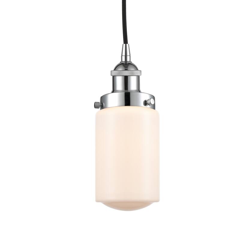 Innovations Lighting 616-1PH-10-5 Dover Pendant Dover 5" Wide Mini - Polished Chrome / Matte White