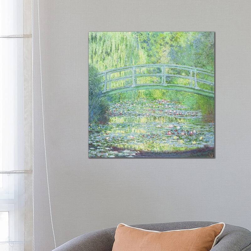 iCanvas "The Waterlily Pond with the Japanese Bridge, 1899" by Claude Monet Canvas Print - 26x26x1.5