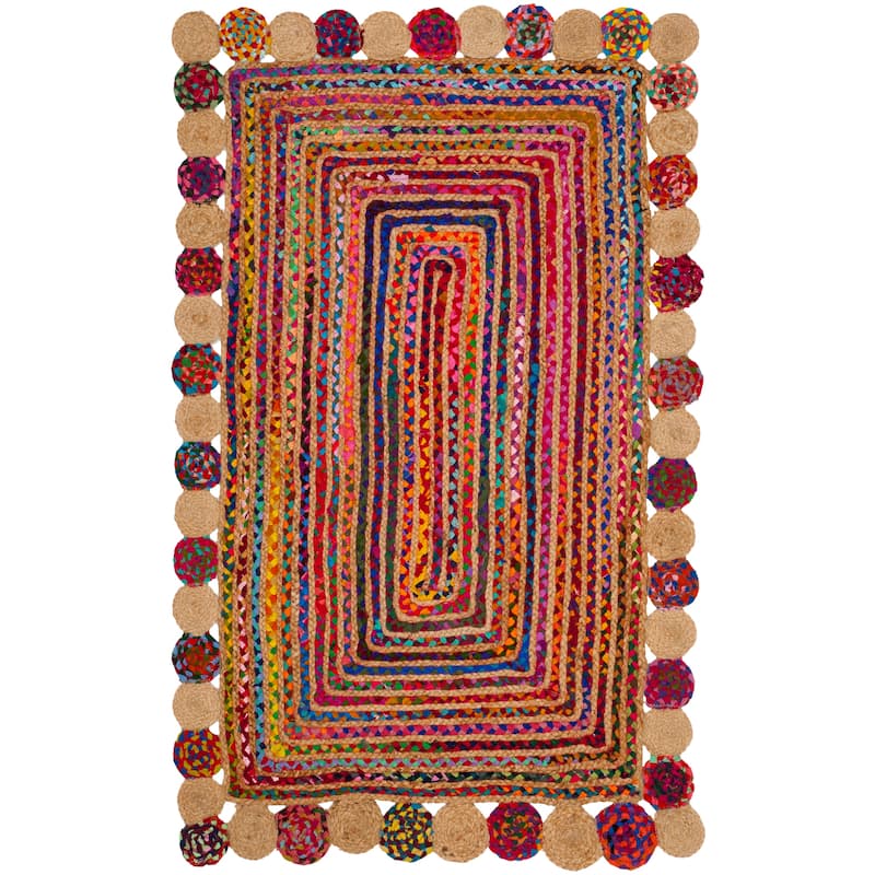 SAFAVIEH Handmade Cape Cod Diora Coastal Jute Rug - 2' x 3' - Red/Multi