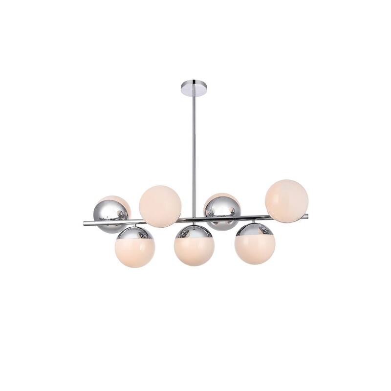 7-Light 43 inch Pendant with Frosted White Glass