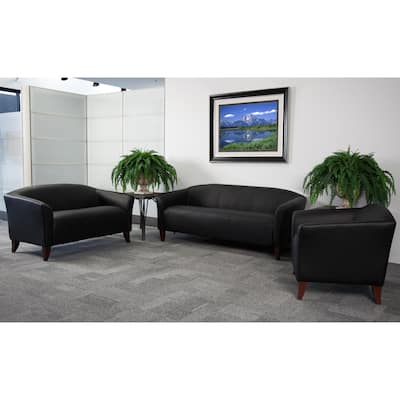Reception Set with Wood Feet - 33.5" - 72.75"W x 29" - 31"D x 29"H - 33.5" - 72.75"W x 29" - 31"D x 29"H
