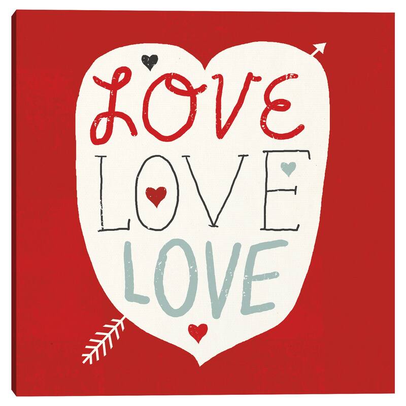 Love Love Love Square Canvas Art Print