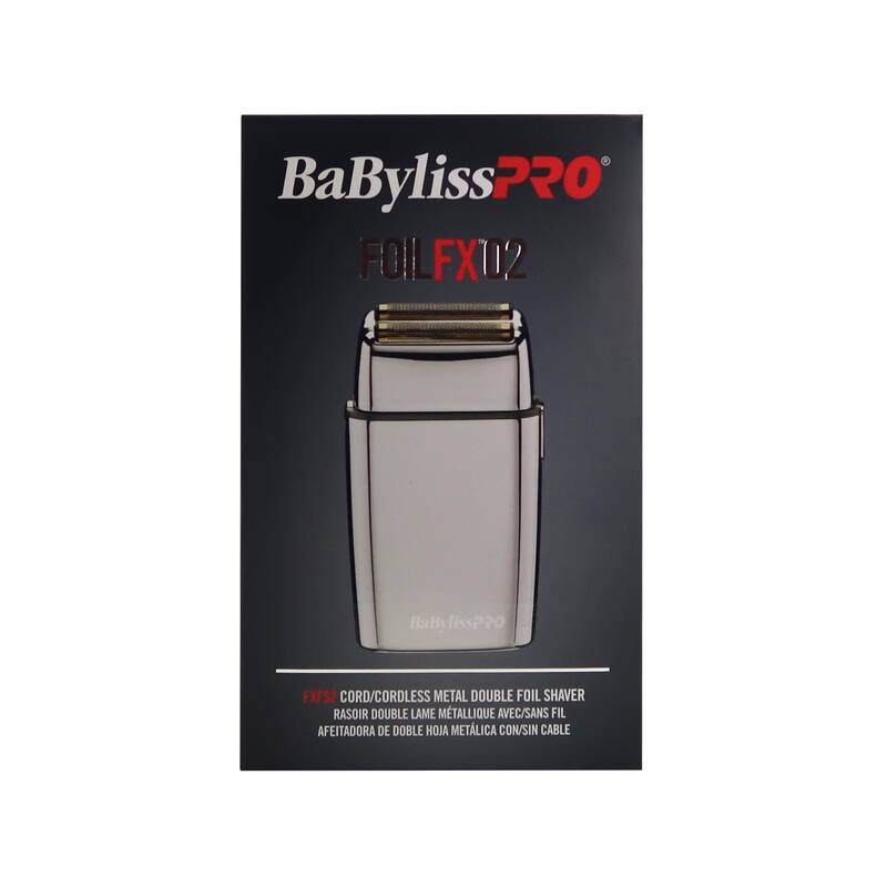 BaByliss Pro FOILFX02 Cordless Metal SILVER Double Foil Shaver FXFS2S-SILVER + BaByliss Pro Fade Brush + 9" Comb