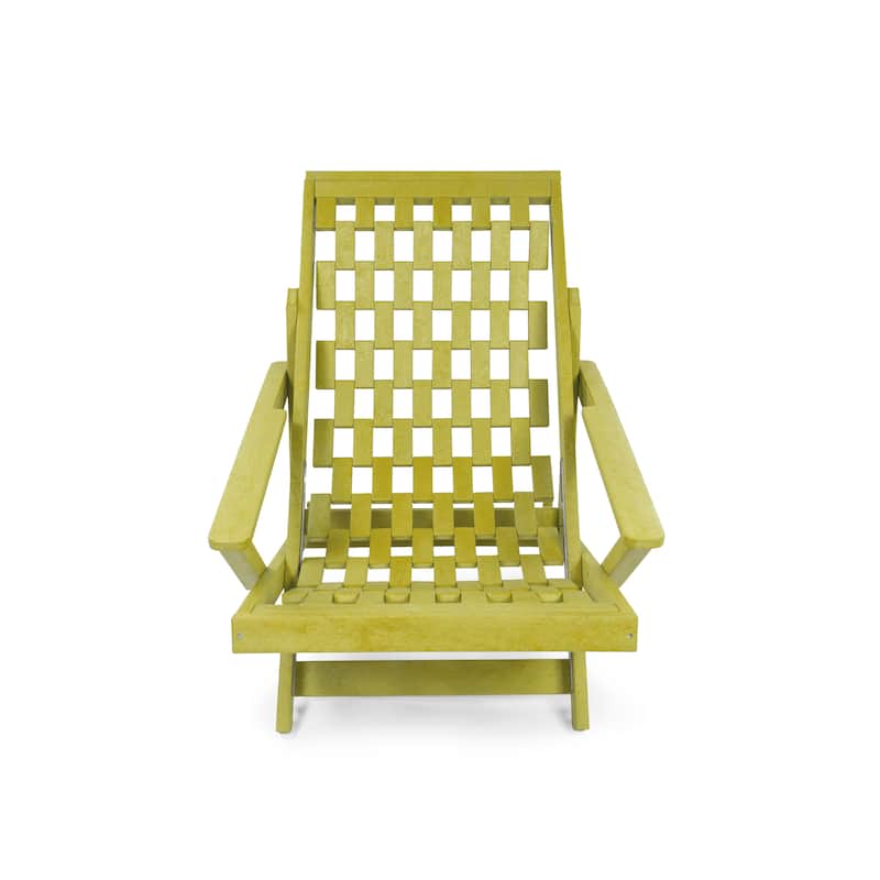Aspen Fully Assembled All-Weather Outdoor Folding Lounge Chair and Table Set - 3-piece