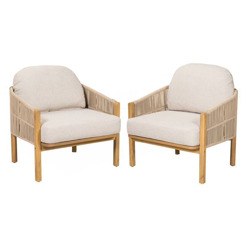 Outdoor Wood Club Chair Set of 2