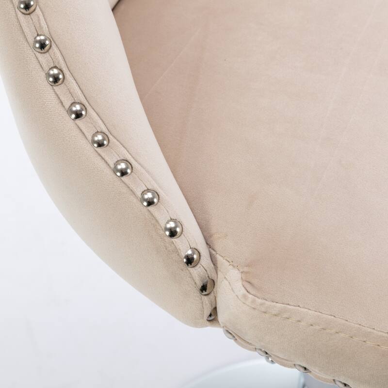 Swivel Velvet Barstools Adjusatble Seat Height from 25-33 Inch, Modern Upholstered Chrome base Bar Stools with Tufted Backs