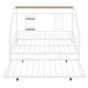 preview thumbnail 23 of 38, Full Size Metal House Bed with Trundle and Roof for Kids, Boys and Girls, Bedroom