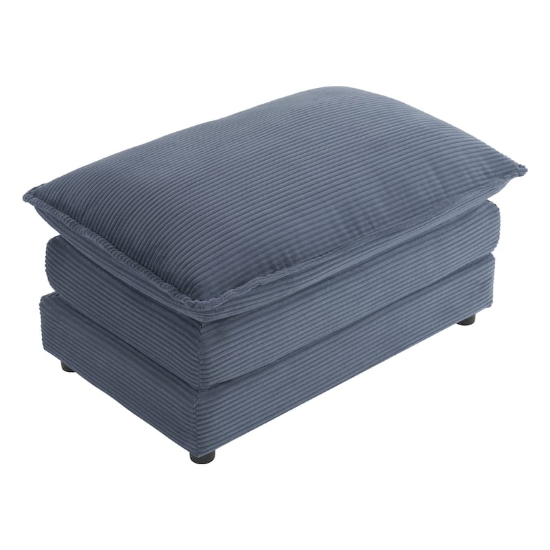 112.6" Corduroy Modular Sectional Sofa with 3 Ottomans