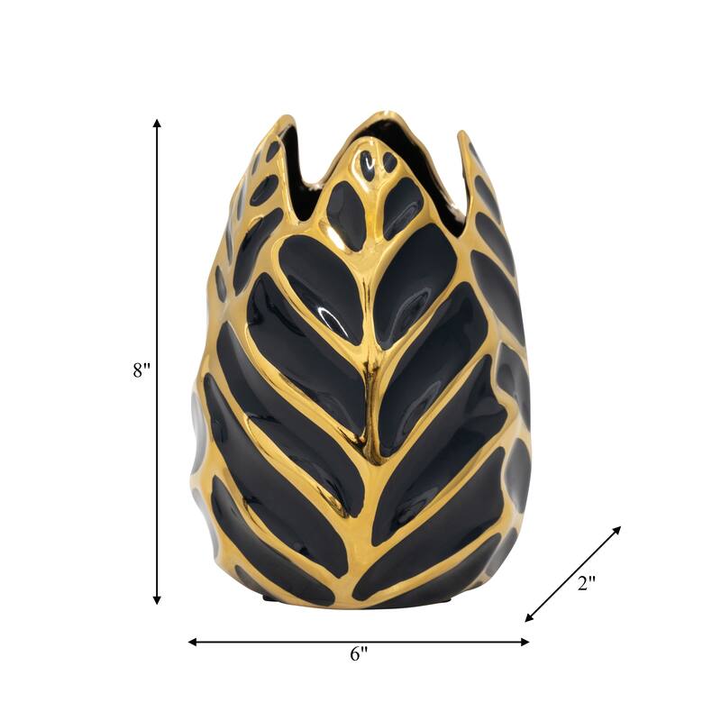 Ceramic Modern Leaf Sculptural Flower Vase