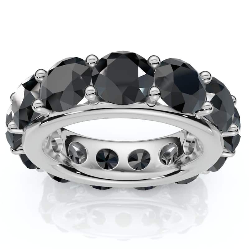 13Ct Black Diamond Eternity Ring Gold Lab Grown