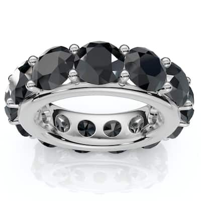 13Ct Black Diamond Eternity Ring Gold Lab Grown