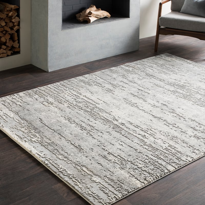 Artistic Weavers Duncan Grey Distressed Abstract Area Rug - 6'7" x 9'6"