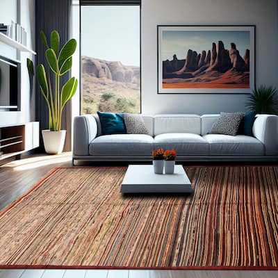 Hand Knotted Chobi Peshawar Rust 100% Wool Modern Oriental Area Rug - 6' 6'' x 9' 6''