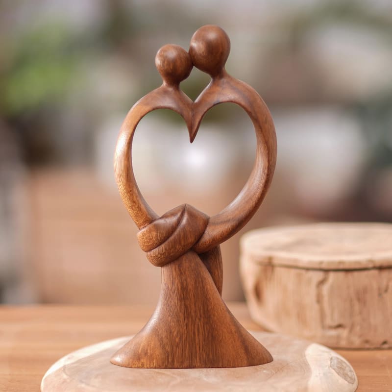 Novica Handmade Love Bond Wood Sculpture